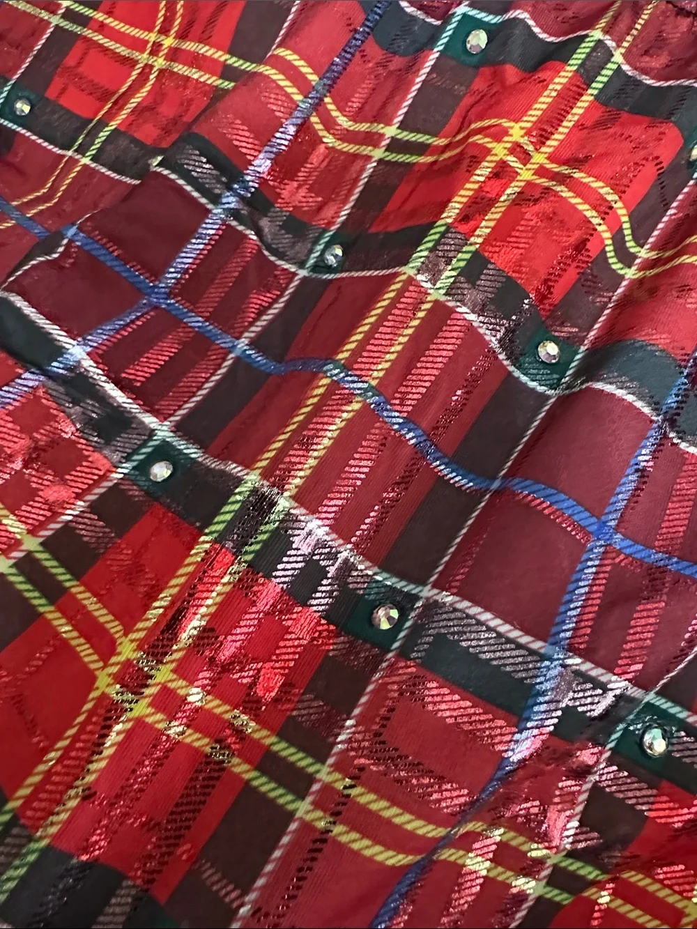 Competition Dance 2-Piece Black/Red Tartan Plaid Dance Costume Youth Large (YL)